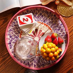 Bandeja Redonda para Servir con Incrustaciones de Madreperla, Acabado Lacado, Color Personalizado, Impermeable, Ecológica, Hecha en Vietnam - Product Image 5