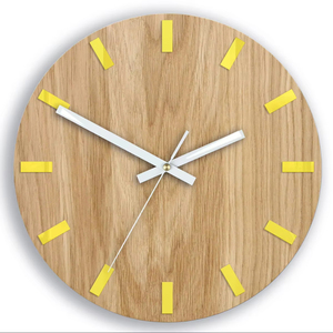 Natural Wooden <b>Clock</b> Budget Friendly Stylish <b>Wall</b> <b>Clock</b> for Living Room <b>Bedroom</b> Office and Gift Use - Product Image 1