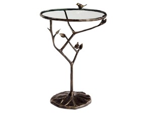Contemporary Brass Frame Metal Coffee Table with Stone <b>Top</b> Branch Design Gold <b>Butterflies</b> Decorative Living Room Furniture - Product Image 3