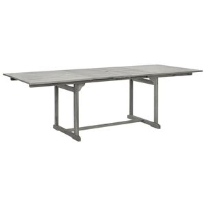 Grande table de jardin extensible en bois d'acacia massif gris, tables d'extérieur - Product Image 2