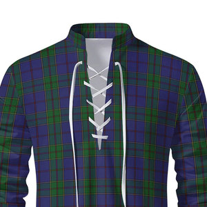 Camisa Escocesa Tradicional Jacobita Ghillie Kilt de Tartán Negro para Hombre con Cordones, Venta al por Mayor, OEM ODM - Product Image 5