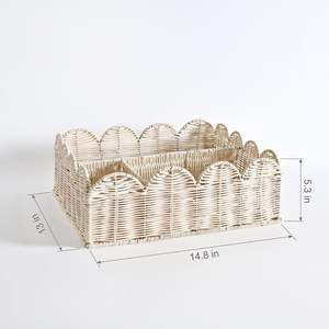 Cesta de mimbre festoneada para pañales, organizador de guardería para bebés, cesta de almacenamiento tejida a mano, fabricante y proveedor mayorista - Product Image 4