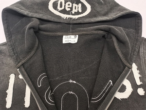 Sudadera con capucha doble de felpa francesa 100% algodón de 420 g/m² con diseño personalizado para hombre, estampada, con pedrería y patchwork. - Product Image 2