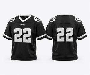 เสื้อฟุตบอลเลเจนด์ส แบล็ค เมชหมายเลข 22 คอวีแขนสั้นระบายอากาศได้ดีชุดกีฬาผู้ชายขนาดผู้ใหญ่ - Product Image 1