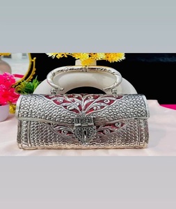 Gold-Plated Brass Metal Beaded Customized Shape <b>Clutch</b> Bag Handmade Purse for Women Wedding by F S International - Product Image 2
