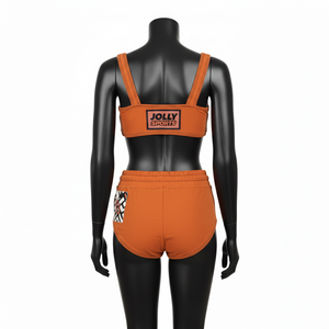Conjunto de Bikini Premium para Mujer, 220 GSM, Poliéster Elástico, Spandex, Diseño de Panel Naranja Quemado, Logotipo de Parche Tejido Personalizado, Bikinis para Mujer - Product Image 4