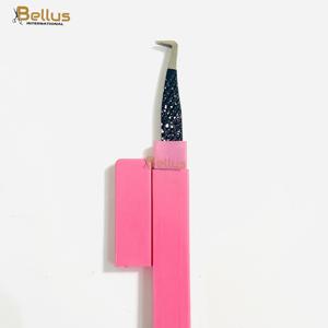 แหนบต่อขนตาคุณภาพสูงระดับมืออาชีพ 45 90 องศา ทำจากสแตนเลส สีดำ/เงิน ปลายไฟเบอร์ ปรับแต่งได้ สำหรับใช้ในร้านเสริมสวย - Product Image 2