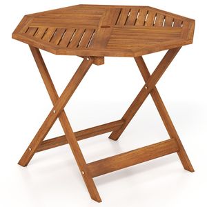 Tavolo da Pranzo Ottagonale da Esterno in Legno Massello da 35,5 Pollici con Foro per Ombrellone da 1,97 Pollici - Product Image 5