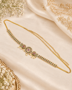 Ceinture florale indienne ethnique pour mariée, Kamarbandh, chaîne de ventre réglable, Kamarpatta, pour bijoux de mariage traditionnels, vente en gros - Product Image 1