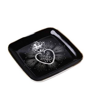 Plateau de service en métal de luxe, motif Sacré-Cœur, émail crème, plateau carré décoratif, plateau de table basse, cadeau de mariage, décoration d'intérieur - Product Image 5