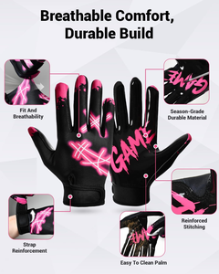 Gants de football américain haut de gamme pour receveurs, paume en silicone adhérent, couleur personnalisée, logo personnalisé, légers - Product Image 5