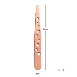 Pince à épiler en cuivre à pointes lisses, outil métallique de précision pour usage esthétique - Product Image 3