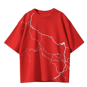 T-shirt unisexe personnalisé 100% coton, impression surdimensionnée pour un style streetwear décontracté - Product Image 3