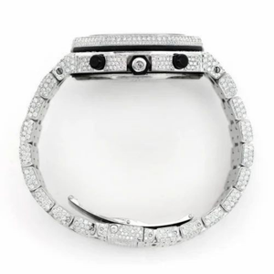 Reloj Cronógrafo Moissanite Totalmente Cubierto de Diamantes para Hombre, Acero Inoxidable de Lujo, Estilo Diamante, Resistente al Agua, Cuarzo, Hip Hop - Product Image 5