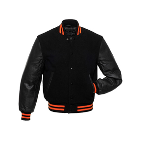 Chaqueta Universitaria de Béisbol para Hombre, Personalizada con Logotipo Bordado en la Parte Delantera, Negra, Larga, para Parejas, 100% Algodón Transpirable - Product Image 4