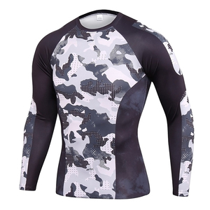 Camiseta de Compresión de Manga Larga para Hombre, Cuello Redondo, Absorbe la Humedad, Ajustada, Deportiva, con Estampado Sublimado, Ropa Deportiva de Manga Larga - Product Image 3