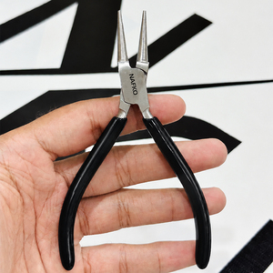 Pince à bec rond 120 mm sans ressort en acier inoxydable, pince à boucler le fil, poignée en PVC, équipement pour la bijouterie, la fabrication de perles et l'artisanat, outils à main - Product Image 1