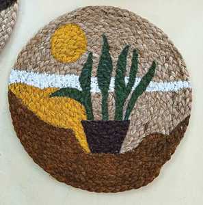 Décoration murale artisanale en jute avec pompons pour extérieur, patio, Diwali, mariage indien, Mandap, toile de fond de scène - Product Image 5