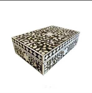Meilleure Caisse de Rangement à Bijoux en Bois Économique avec Incrustation d'Os Polie pour Organisateur de Souvenirs, Emballage de Bijoux, Artisanat en Bois, Décorations Murales - Product Image 1