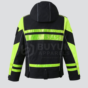 Hi Vis Work <b>Jacket</b> Reflective Windproof Waterproof Breathable 100% Polyester for Road <b>Workers</b> High Visibility Safety Outdoor - Product Image 2