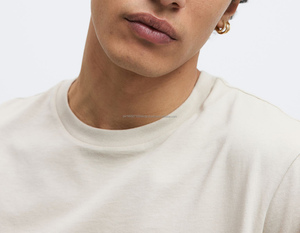 T-shirt élégant de haute qualité à col rond pour hommes T-shirts d'été cool de grande qualité à épaules tombantes OEM - Product Image 6