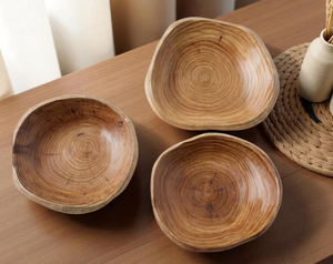 Frutero Artesanal de Abeto Chino, Centro de Mesa Rústico de Madera - Product Image 5