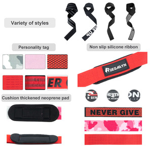 Gym Accessories Custom Logo Weight <b>Lifting</b> <b>Straps</b> Wrist Wraps Padded Neoprene Combo Powerlifting Gym Wrist <b>Straps</b> - Product Image 2
