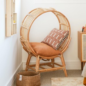 Round <b>swing</b> chair with stand rattan chairs for floor standing & hanging living room <b>patio</b> furniture - Product Image 1