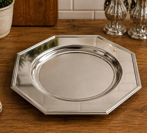 Plato de Metal Creativo de Alto Brillo, Forma Octogonal, Platos y Vajilla Plateados, Plato Decorativo para Servir Alimentos, para Eventos - Product Image 5