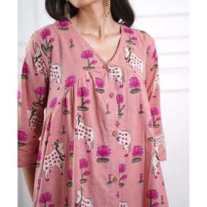 Conjunto de Kurta con Estampado de Rosas para Mujer, Talla S, de The Quince Life - Product Image 1