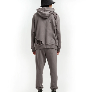 Distressed <b>Pullover</b> Tracksuits Top Stylish Look Best Selling <b>Men</b> Distressed Sweatsuit <b>Men</b> Long Sleeve Wholesale OEM High Quality - Product Image 2