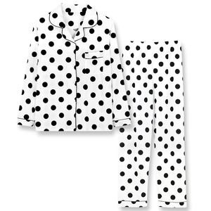 Ensemble pyjama en satin pour femmes, manches courtes, boutonné, col cranté, pantalon long, couleur rouge unie, vêtements de détente, 2 pièces - Product Image 2