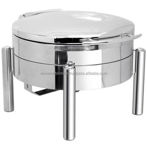 Calentador de alimentos Chafing Pot en acero inoxidable con acabado de plata y oro de lujo Perfecto para fiestas de hoteles y restaurantes - Product Image 5