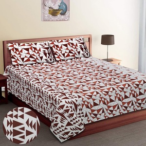 Ensemble de housse de couette imprimée florale 100% coton 7 pièces Style classique 400TC Usage domestique Sans plis Lavable à la main - Product Image 1