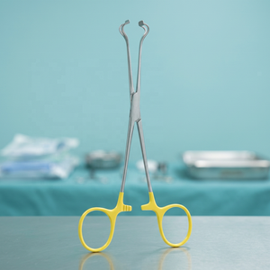 Pince à tissus intestinaux Babcock 2026 avec poignées jaunes pour la chirurgie générale, certifiée CE ISO13485 - Product Image 2