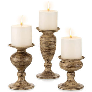 Porte-bougie en bois moderne fait main, design personnalisé, par Decor Impex, pour la décoration de la maison et des événements, pour la saison de Noël - Product Image 1