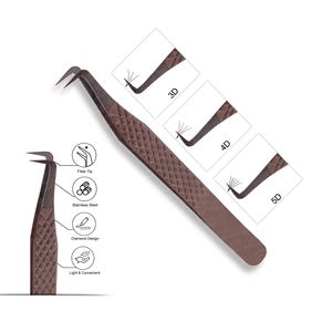 Pinzas de pestañas de acero inoxidable hechas a mano, agarre suave y fácil de usar para artistas de pestañas y entusiastas de la belleza del hogar - Product Image 1