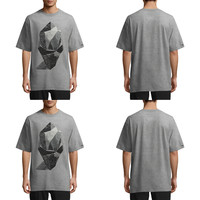 T-shirt moderne pour homme, coupe ample, avec impression numérique inspirée des cristaux, sérigraphie épaisse et détails brodés