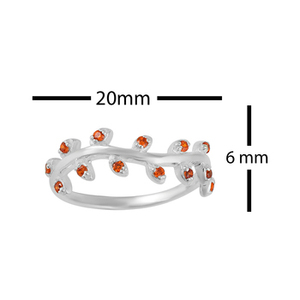 Solid 925 Sterling Silver Band Fine Rings For Women 100% Top Natural Carnelian Gemstone Bohemian Style Pave Setting Fine Jewelry - Product Image 5