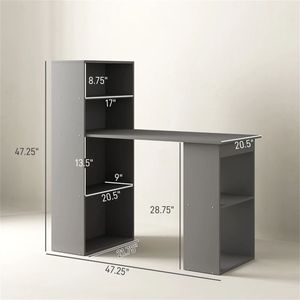 Scrivania Compatta Grigia per Ufficio Domestico e Studio, Postazione Computer - Product Image 6