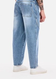 Jean décontracté ample pour homme, coupe large, taille mi-haute, déchiré, en denim de coton écologique, printemps-été - Product Image 2