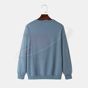 Sweat-shirt col rond femme bleu avec broderie fruits et lettres, décontracté, tricoté, 100% coton, coupe classique, automne - Product Image 2