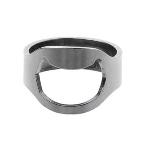 Décapsuleur de bière en métal, anneau de pouce en acier inoxydable argenté, portable et à porter, outil de bar pour les fêtes - Product Image 1
