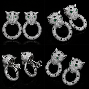Grandes boucles d'oreilles pour femme style martre de porte en argent sterling 925 avec diamants de laboratoire certifiés IGI - Product Image 5