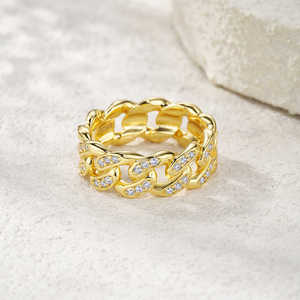 Bague Éternité Chaîne Massif en Or Massif 9K 10K 14K 18K avec Diamant de Laboratoire Rond Brillant Couleur DEF Clarté VS VVS - Product Image 2