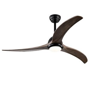 Ventilatore da soffitto da 52 pollici con pale in legno massello, luce e telecomando, motore silenzioso reversibile a 6 velocità, 3 colori - Product Image 1