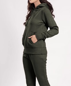 Conjunto Deportivo de Maternidad para Mujer, Color Sólido, Sudadera con Capucha y Manga Larga con Bolsillos Laterales, Pantalones Deportivos con Cintura Elástica, Otoño, OEM, ODM - Product Image 3