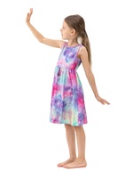 Lot de 5 jolies robes d'été pour filles, 100 % coton/polyester, sans manches, longueur cheville, jupe évasée, extensibilité moyenne, écologiques