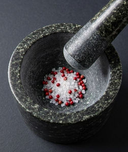 Juego de Mortero y Pilón de Granito Negro Natural, Molinillo de Especias de Piedra Resistente para Hierbas, Ajo, Pimienta, Masala, Herramienta de Molienda para Cocina - Product Image 2