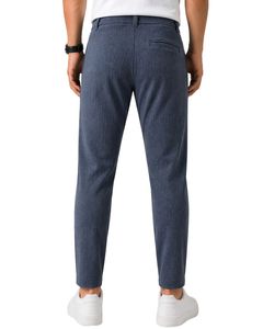 Men Steel Blue Slim Fit Casual Jogger Pants Elastic Waist <b>Drawstring</b> <b>Trousers</b> Soft Fabric Comfortable Daily Wear Stylish Look - Product Image 2